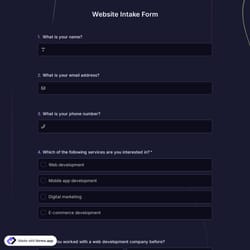 Website Intake Form