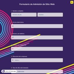Formulario de Admisión de Sitio Web