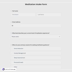 Meditation Intake Form