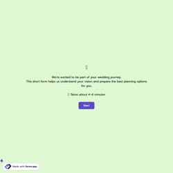 Wedding Questionnaire