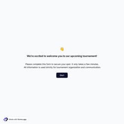 Tournament Registration Form