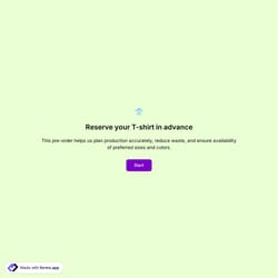 T-Shirt Pre-Order Form