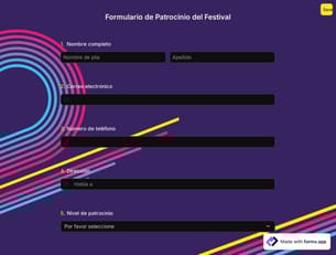 Formulario de Patrocinio del Festival