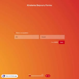 Kiralama Başvuru Formu Şablonu