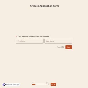Affiliate Application Form Template