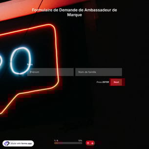 Modèle de Formulaire de Demande de Ambassadeur de Marque