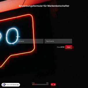 Bewerbungsformular für Markenbotschafter