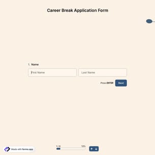 Career Break Application Form Template