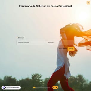 Plantilla de Formulario de Solicitud de Pausa Profesional