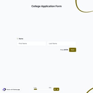 College Application Form Template