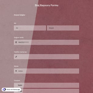 Staj Başvuru Formu Şablonu