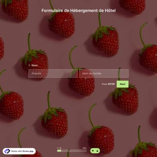 Modèle de Formulaire de Hébergement de Hôtel