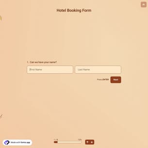 Hotel Booking Form Template