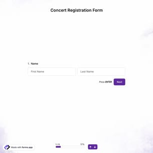 Concert Registration Form Template