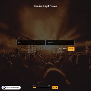 Konser Kayıt Formu Şablonu