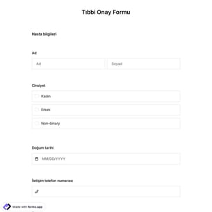 Tıbbi Onam Formu Şablonu