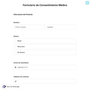 Plantilla de Formulario de Consentimiento Médico