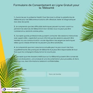Modèle de Formulaire de Consentement en Ligne Gratuit pour la Télésanté
