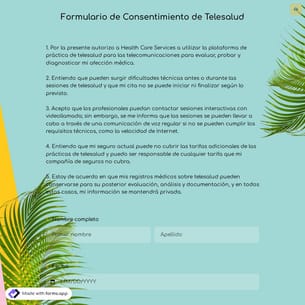 Plantilla de Formulario de Consentimiento de Telesalud