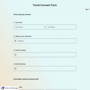 Travel Consent Form Template
