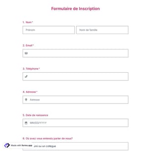 Modèle de Formulaire D'inscription