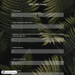 Satış Talep Formu Şablonu