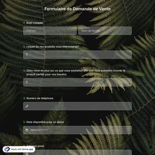 Modèle de Formulaire de Demande de Vente