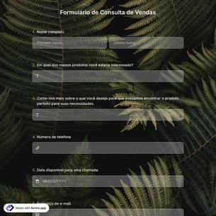 Modelo de formulário de consulta de vendas