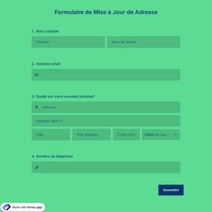Modèle de Formulaire de Mise à Jour de Adresse