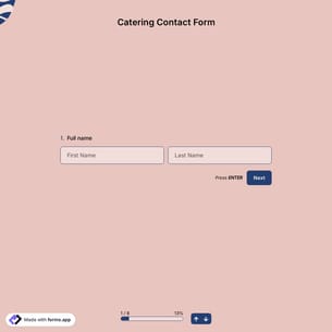 Catering Contact Form Template
