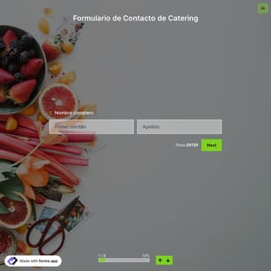 Plantilla de Formulario de Contacto de Catering