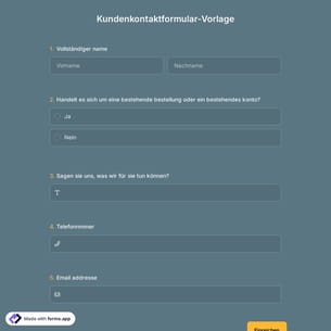 Kundenkontaktformular-Vorlage