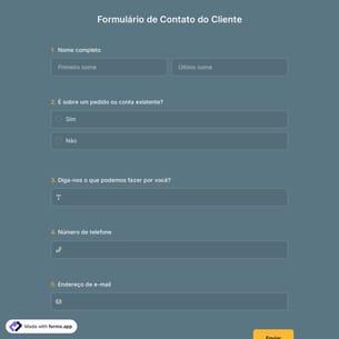 Modelo de Formulário de Contato do Cliente