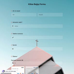 Kilise Bağış Formu Şablonu