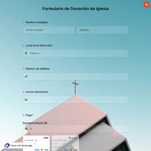 Plantilla de Formulario de Donación de Iglesia