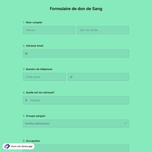 Modèle de Formulaire de Don de Sang