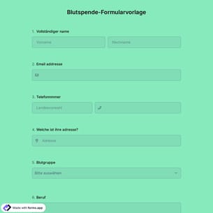 Blutspende-Formularvorlage