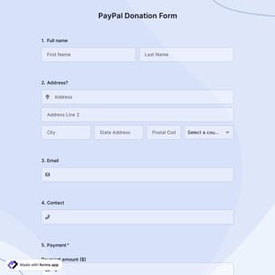 PayPal Donation Form Template