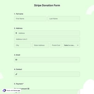 Stripe Donation Form Template
