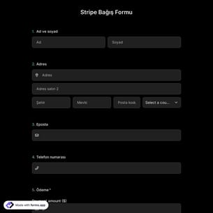 Stripe Bağış Formu Şablonu