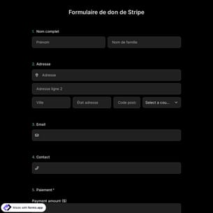 Modèle de Formulaire de Don Stripe