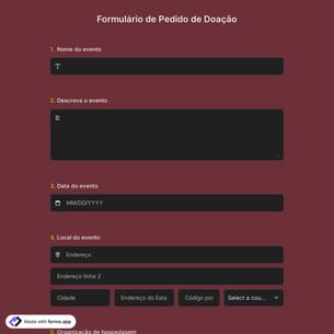 Modelo de Formulário de Solicitação de Doação