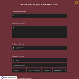 Plantilla de Formulario de Solicitud de Donación