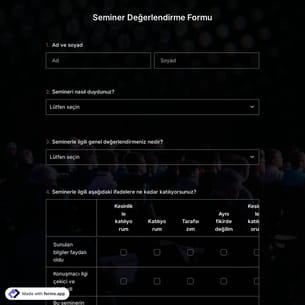 Seminer Değerlendirme Formu Şablonu