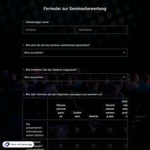 Seminarbewertungsformularvorlage