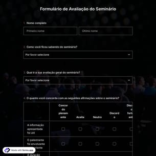 Modelo de Formulário de Avaliação de Seminário
