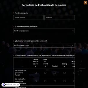 Plantilla de Formulario de Evaluación de Seminario
