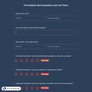 Modèle de Formulaire de Evaluation par les Pairs