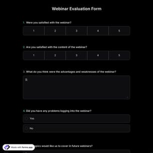 Webinar Evaluation Form Template