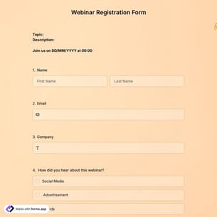 Webinar Registration Form Template